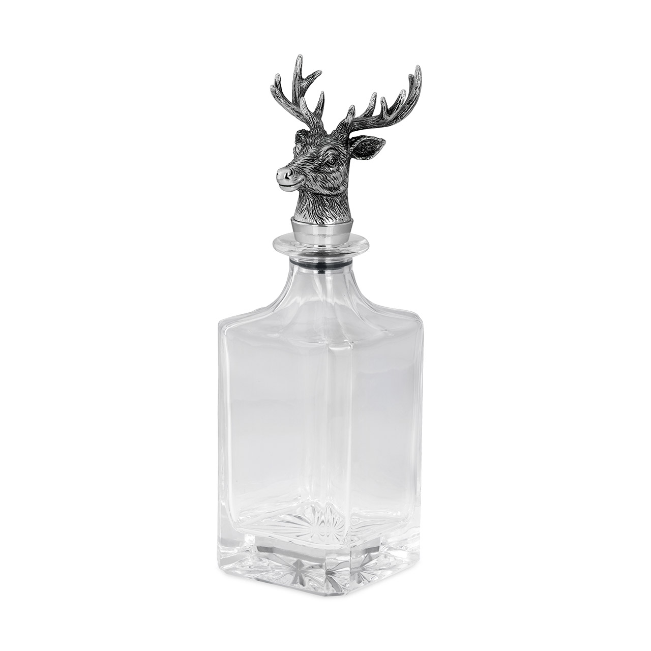 Decanter/Carafe Deer 0.75 l nickel-plated/chrome-plated, Flasche, Kosmetik, Parfüm, Geweih