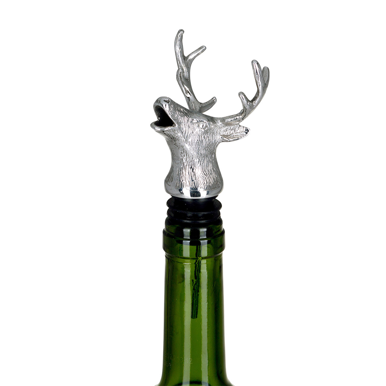 Bottle pourer deer stainless steel, Rauchrohr, Geweih