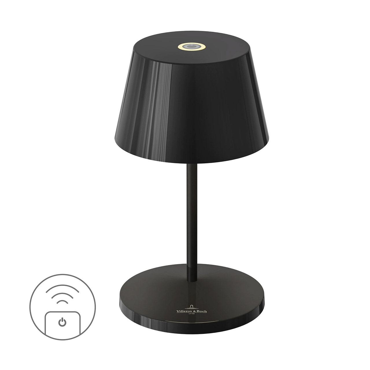 Table lamp LED 20 cm dimmable black ceramic, Lampe, Tischlampe, Lampenschirm