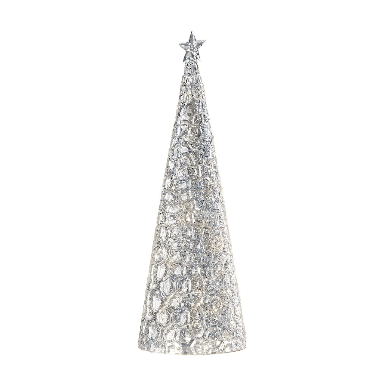 Decorative light Christmas tree 44x15 cm silver, Weihnachten, Weihnachtsdekorationen, Festival