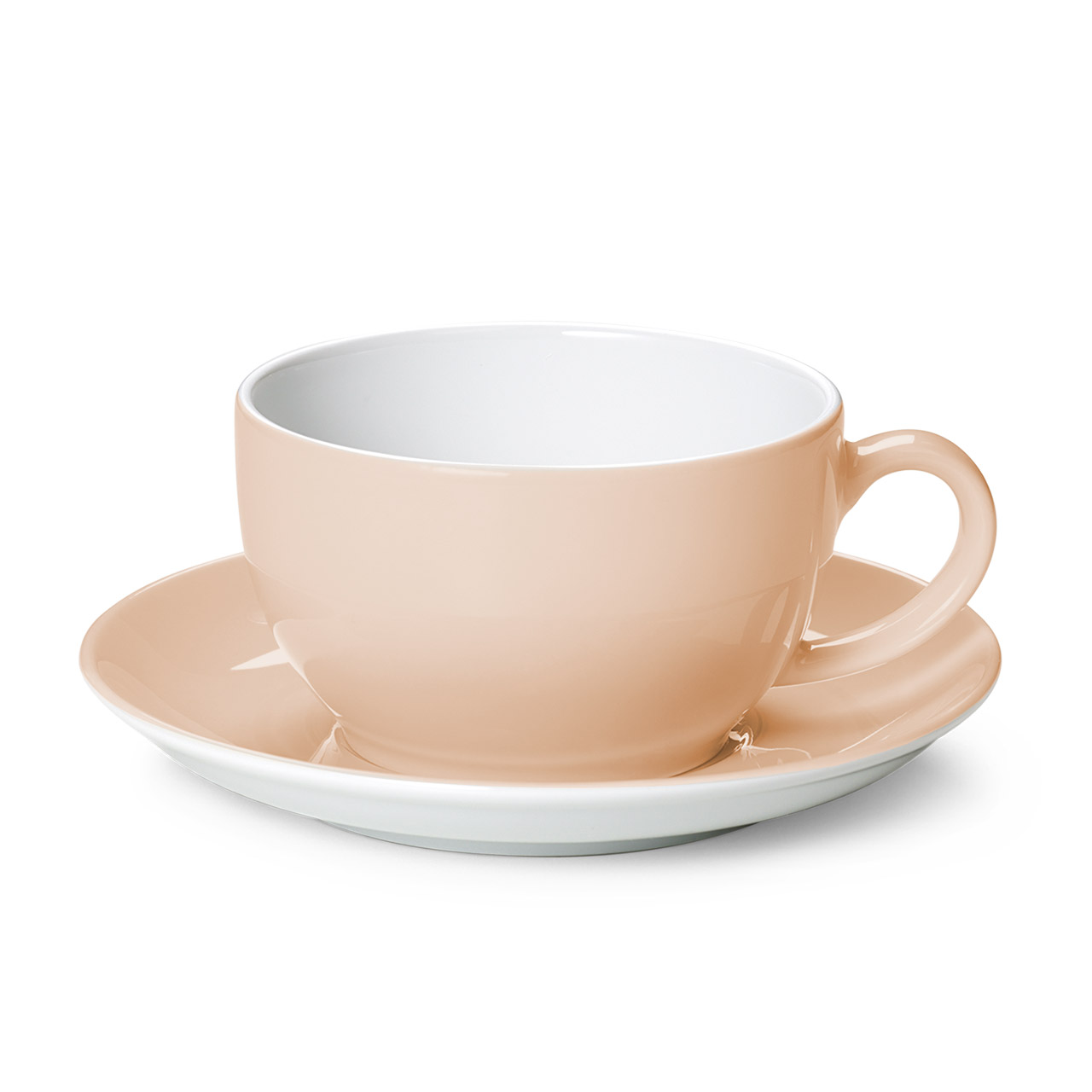 Dibbern 'Solid Color peach', Kaffeetasse m. U. 0,25 l, Untertasse, Tasse