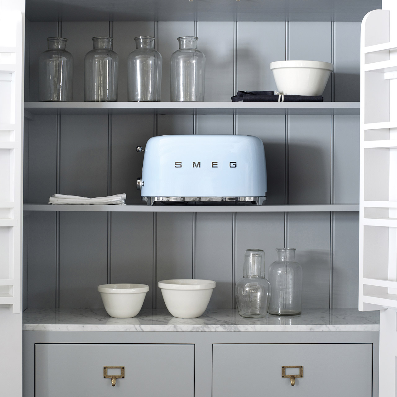 2-Schlitz-Toaster lang pastellblau