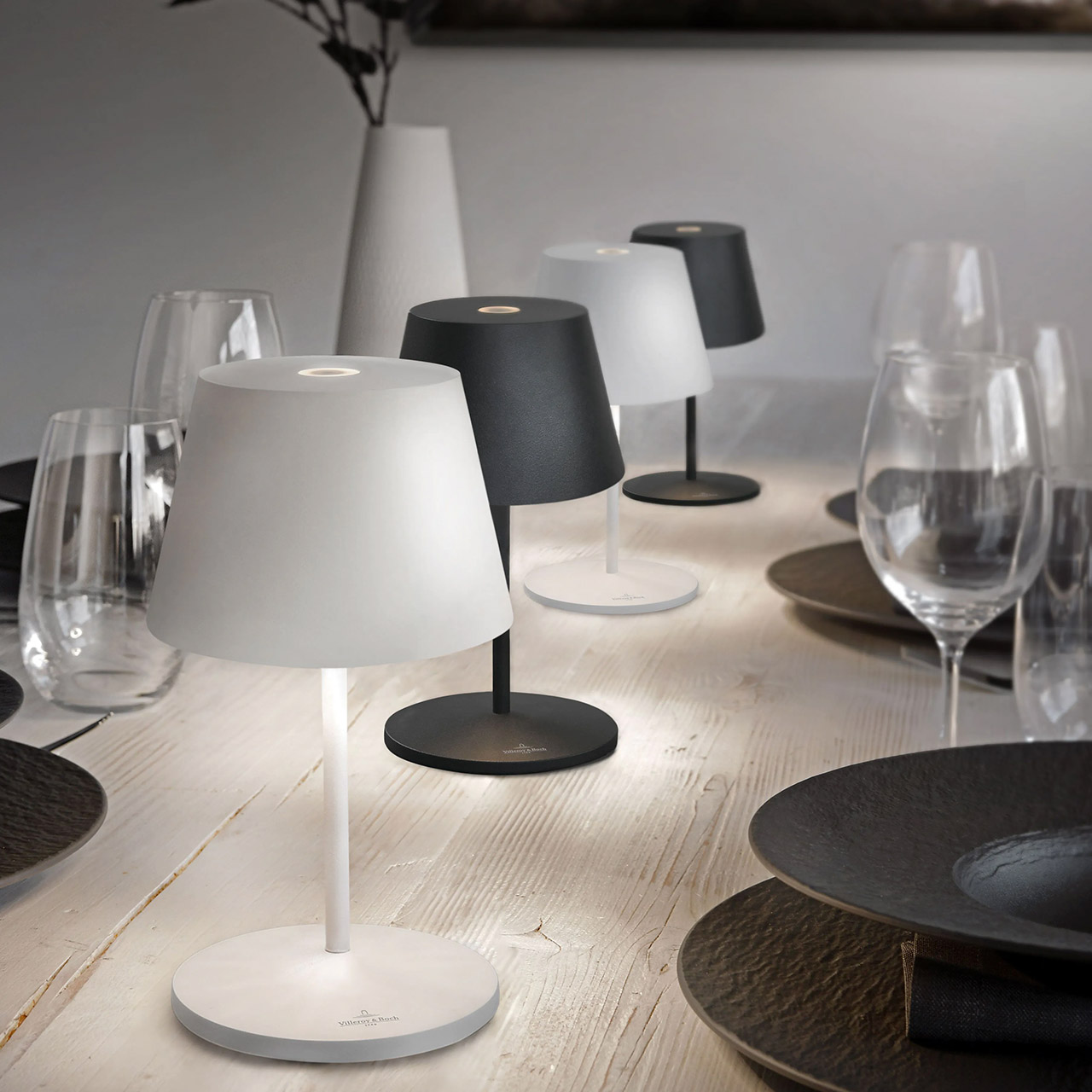 Tischlampe LED 20 cm dimmbar weiß