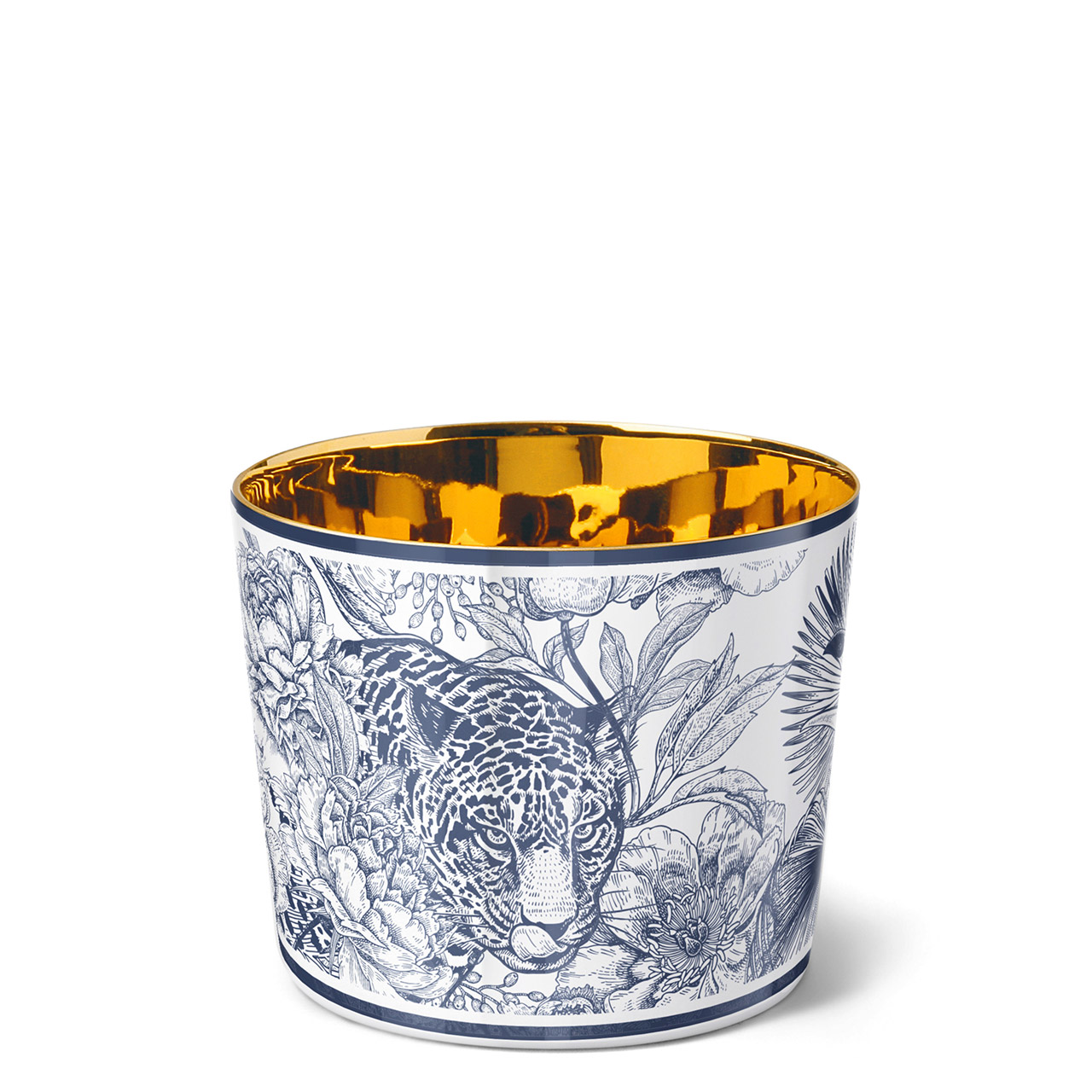 Champagne goblet Paraiso Blue Leopard, Kunst, Porzellan, Töpferei, Tasse