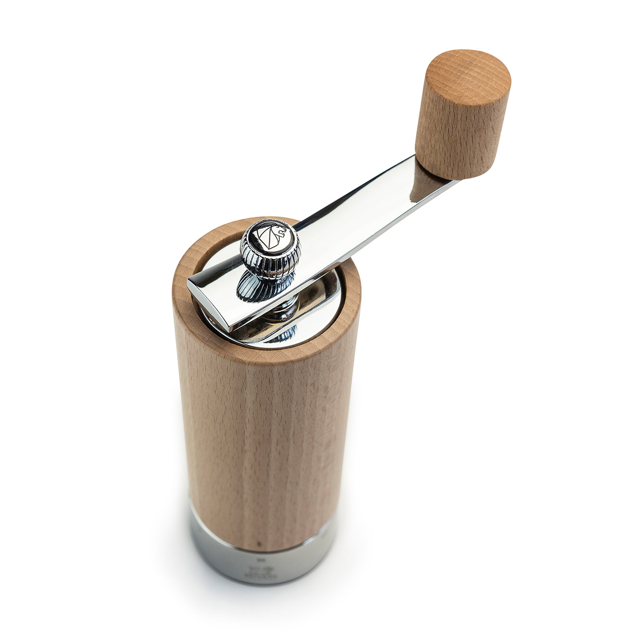 Pepper Mill w. crank handle 18 cm nature, Rauchrohr