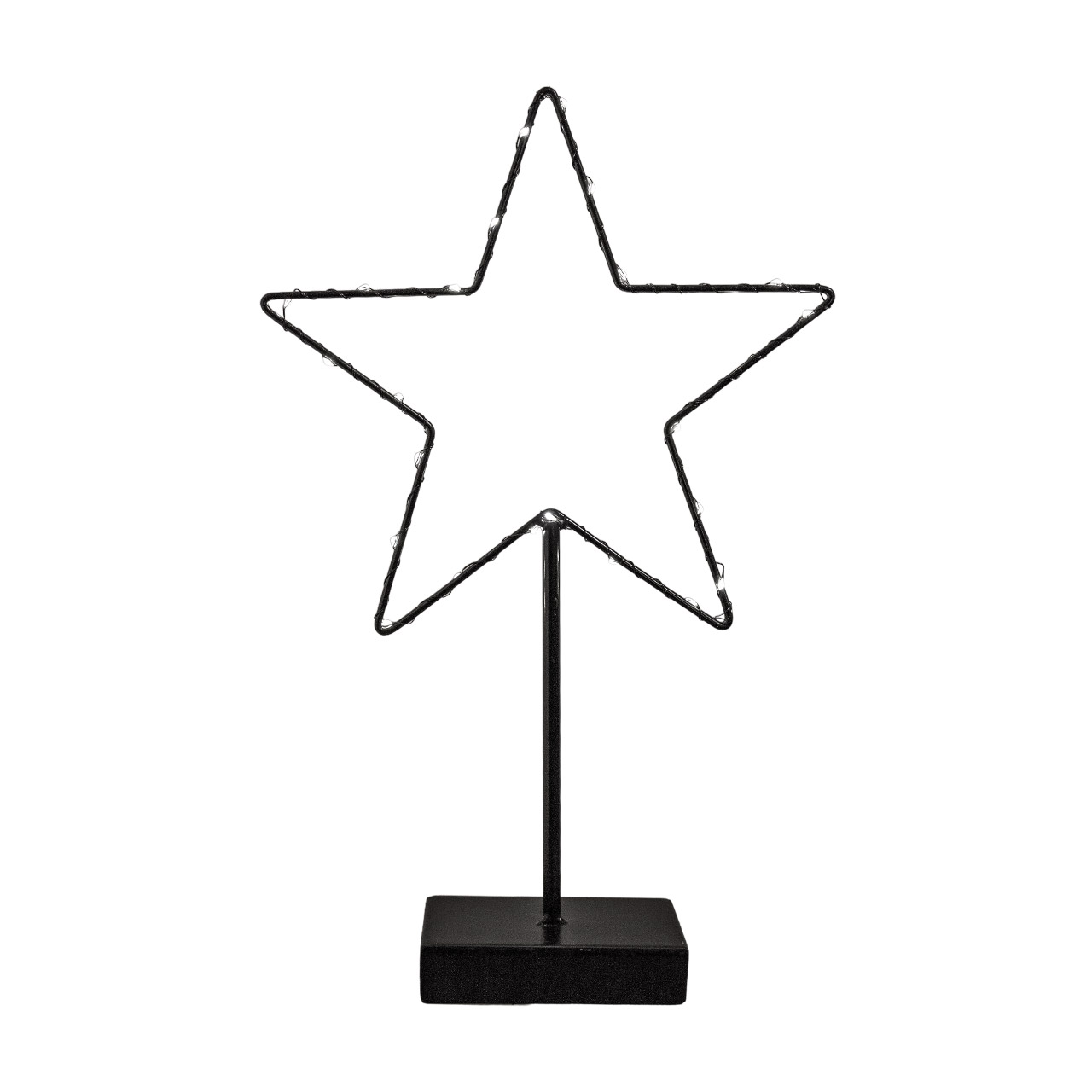 Decorative LED star lamp on base 40 cm, black, Sternsymbol, Symbol