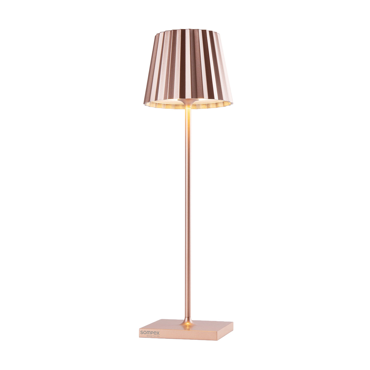 Table lamp LED 38 cm dimmable rose gold, Lampe, Lampenschirm, Tischlampe