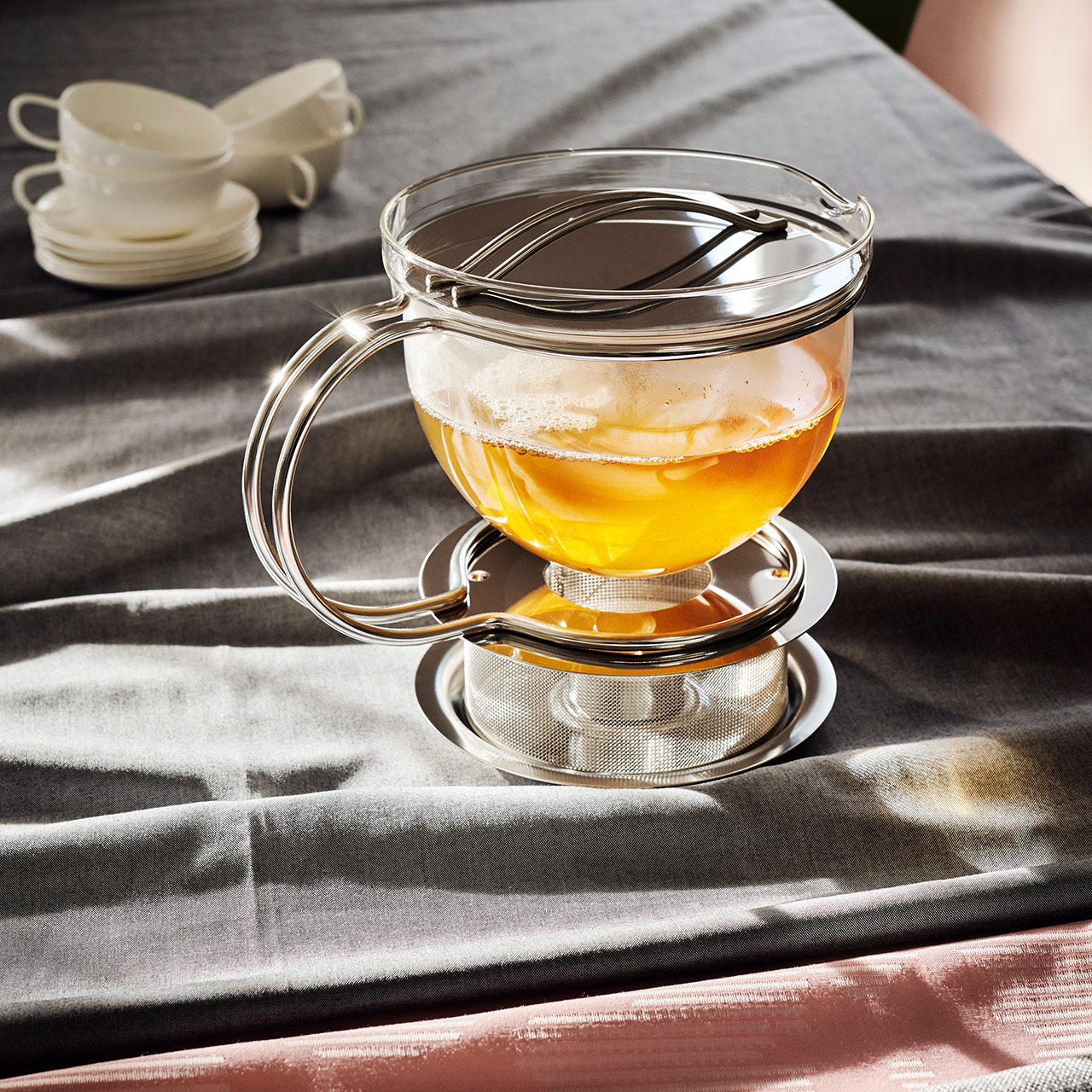 Tea Pot round stand 1,50 l, Pokal, Untertasse