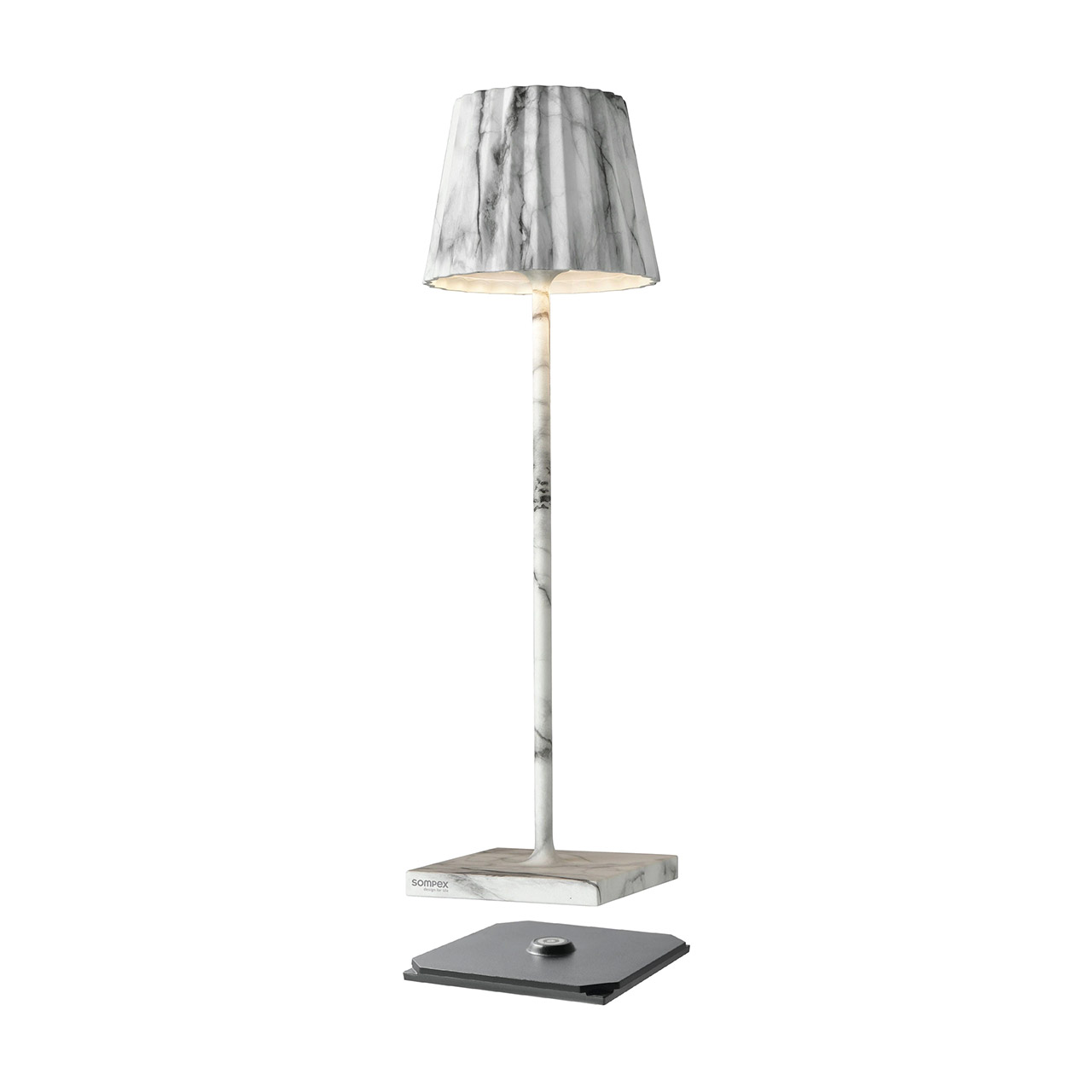 Table Lamp LED 38 cm dimmable marble, Lampe, Tischlampe