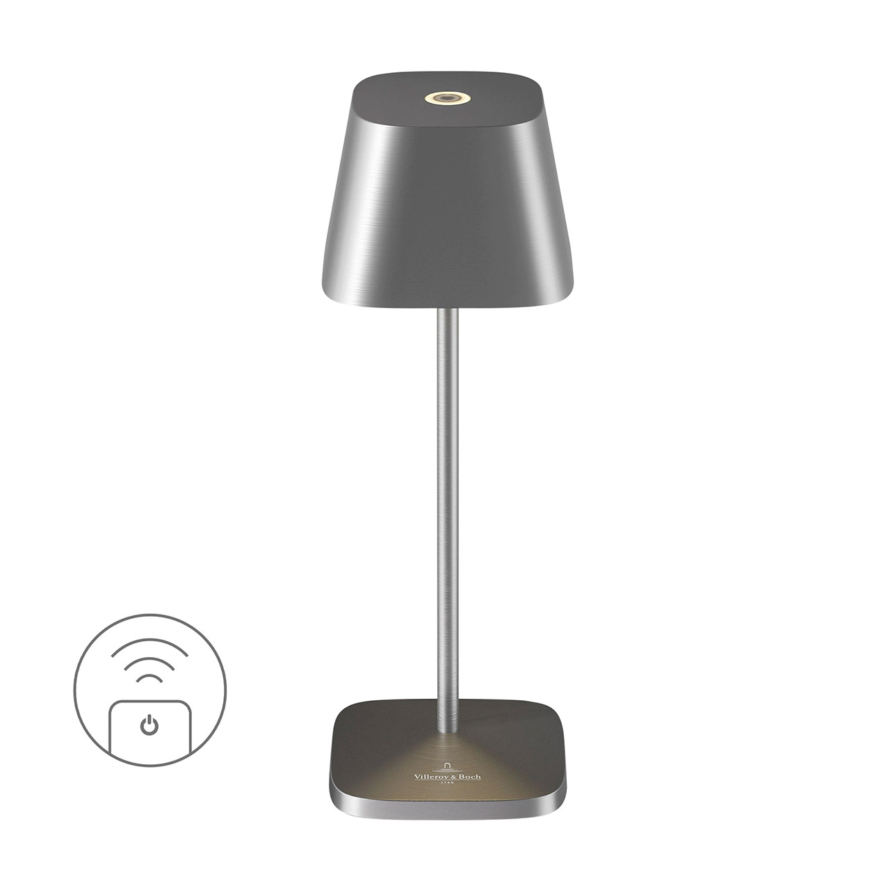 Table lamp LED 20 cm dimmable graphite brushed, Lampe, Tischlampe, Lampenschirm