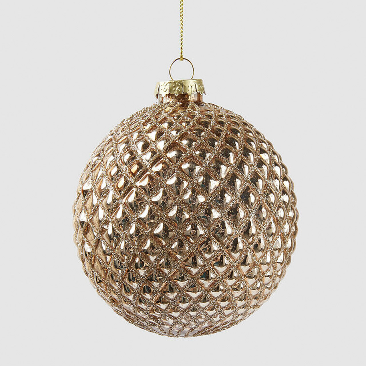 EDG - enzo de gasperi, Weihnachtskugel Rauten gold 10 cm, Zubehor, Kronleuchter, Lampe