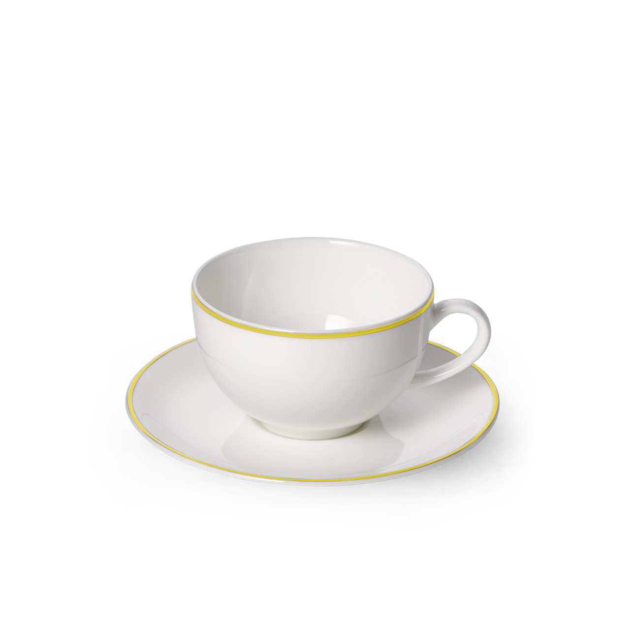 Coffee cup with saucer round 0.25 l yellow, Untertasse, Tasse