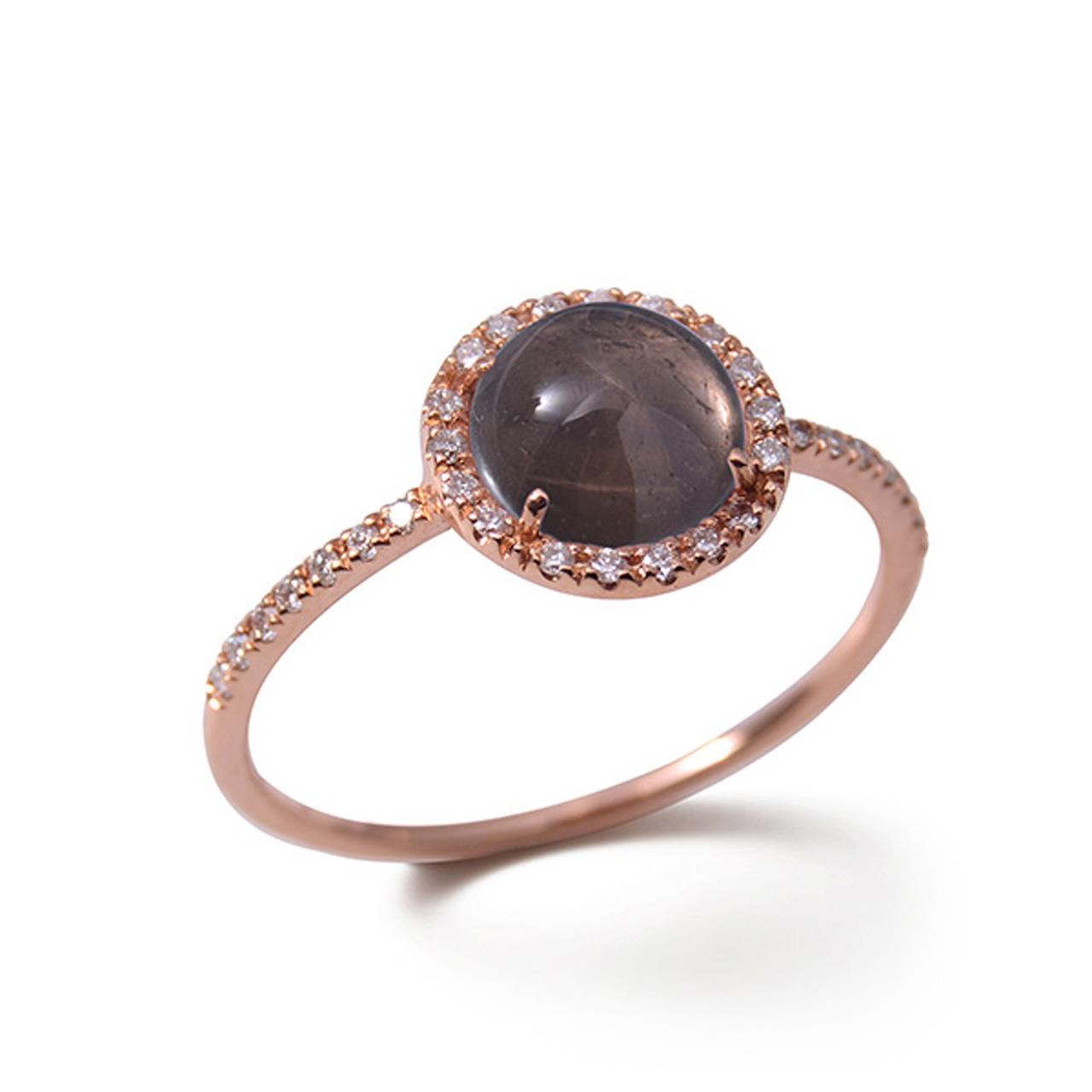 Ring rose gold 750 smokey quartz 1,5 ct diamonds 0,13 ct G SI W55, Zubehor, Schmuck, Ring