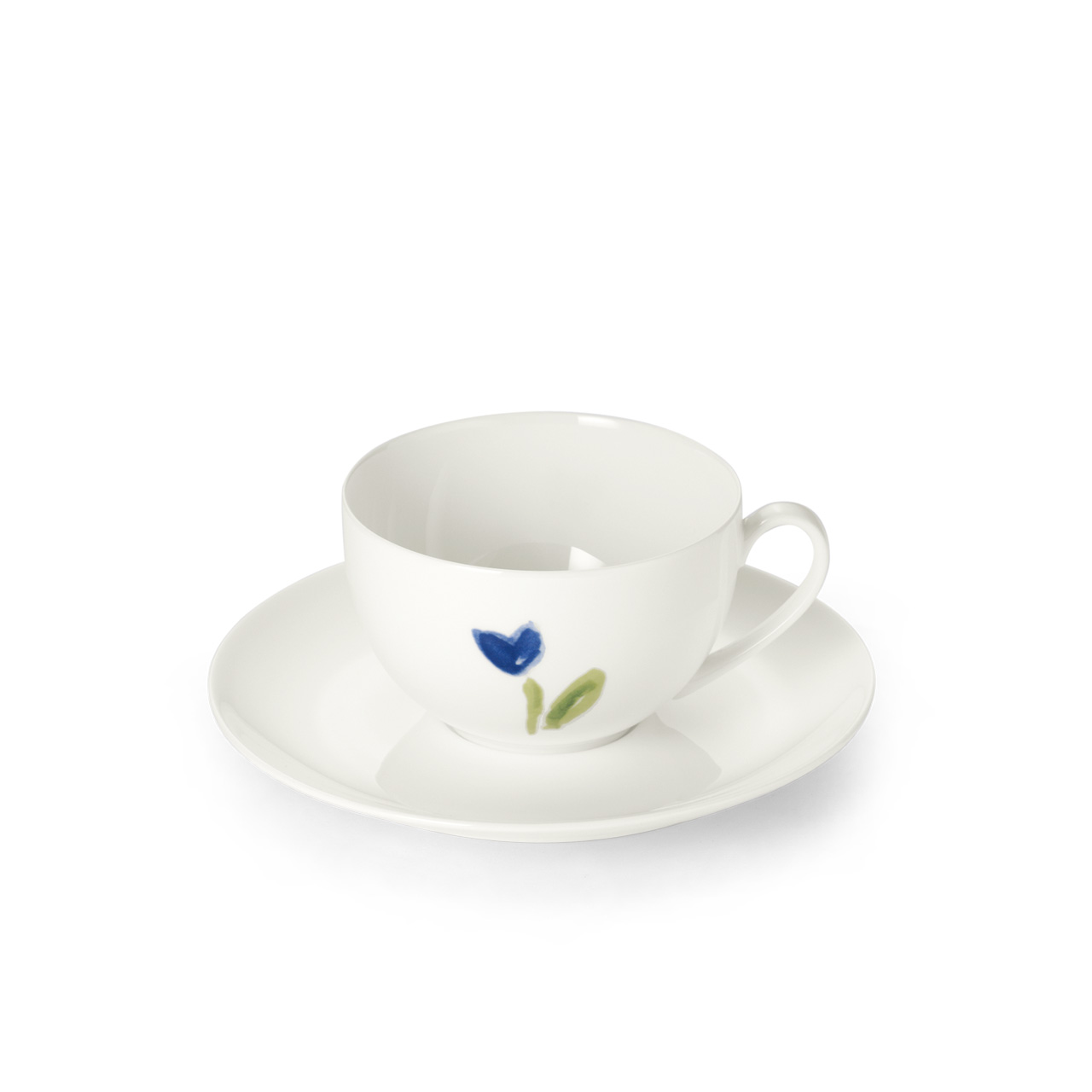 Coffee cup with saucer 0.25 l blue, Untertasse, Tasse