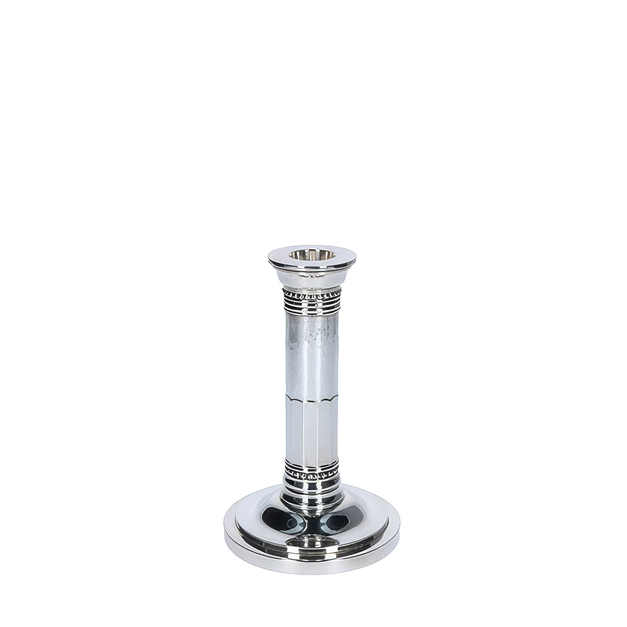 Candlestick 16 cm 454A J. Rohde sterling silver, Kerze, Rauchrohr, Kerzenständer