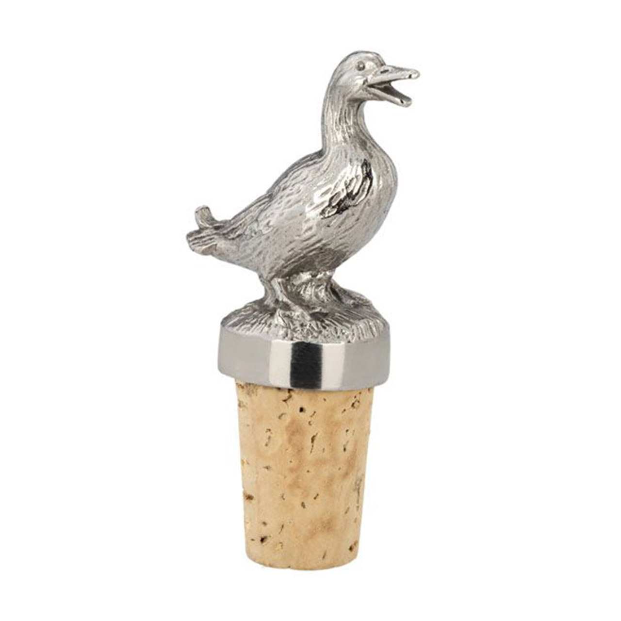 Bottle cork duck stainless steel, Tier, Vogel, Kork