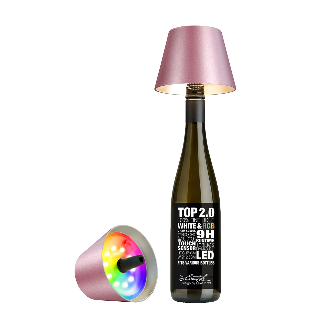 Bottle Light LED pink metallic, Lampe