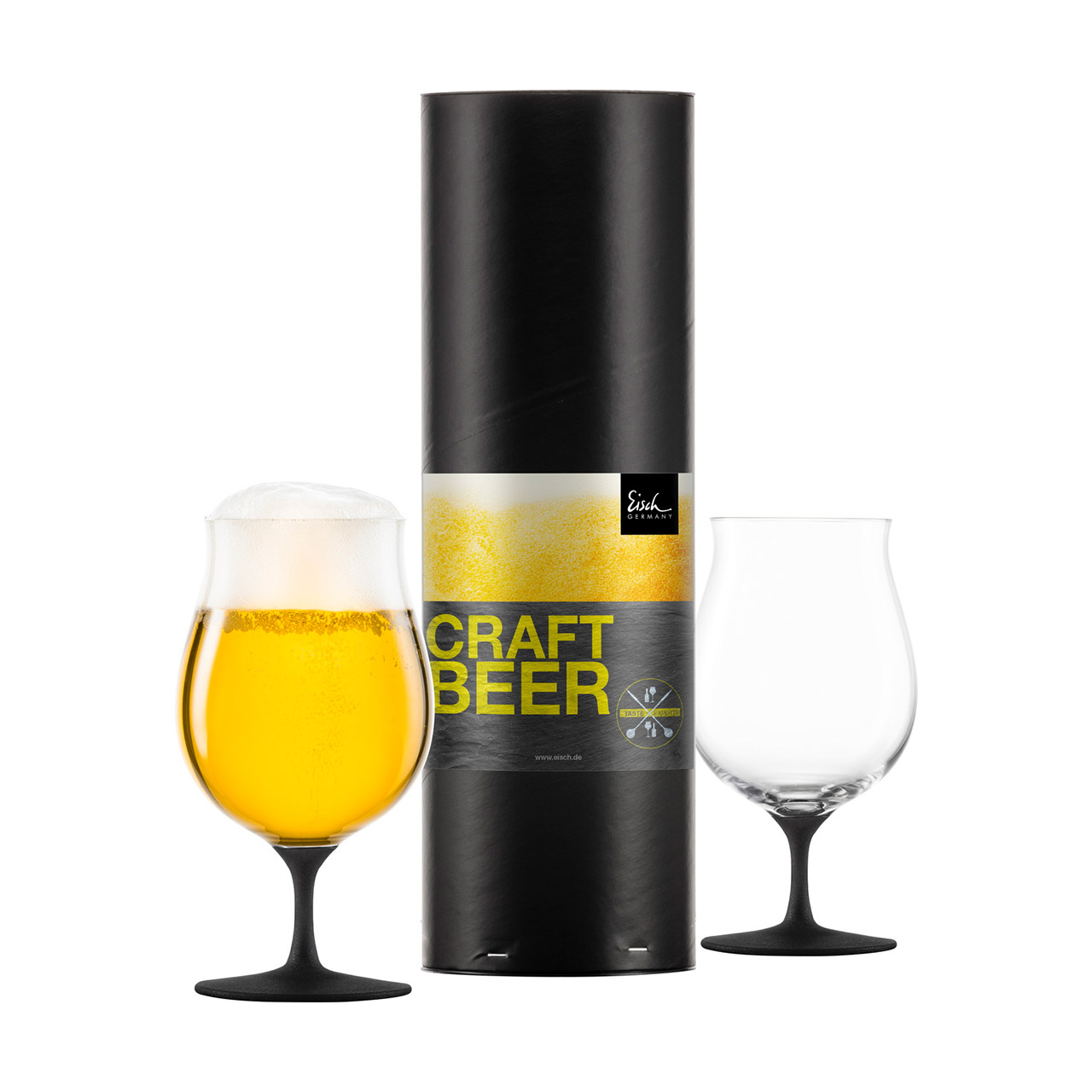 Craft Beer Goblets Set of 2 Black, Glas, Bier, Lagerbier, Schnaps, Bierglas