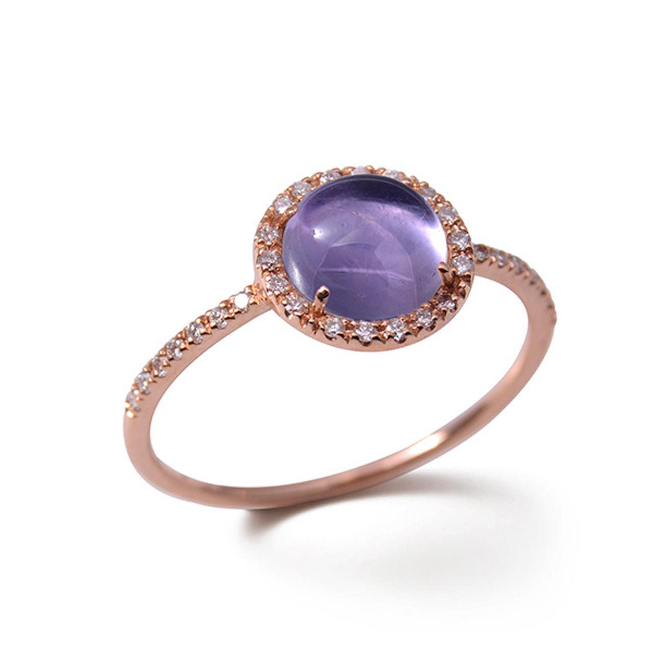 Ring rose gold 750 amethyst 1,5 ct diamonds 0,13 ct G SI W53, Zubehor, Schmuck, Edelstein, Ring, Ornament