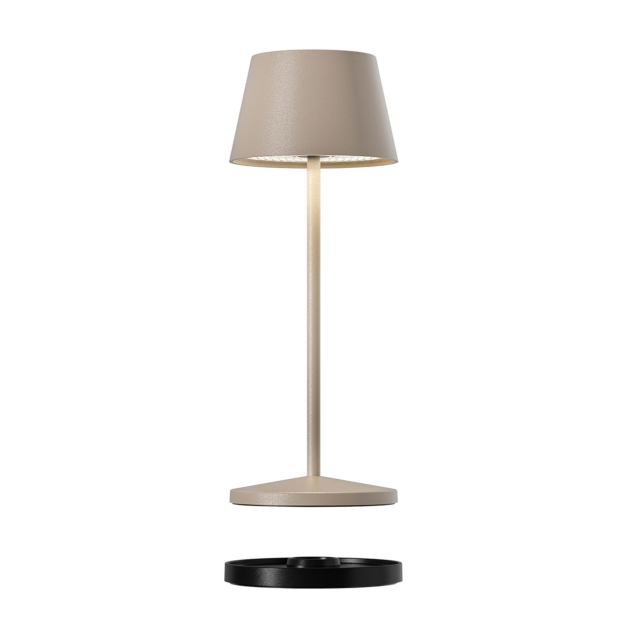 Table lamp LED 20 cm dimmable sand, Lampe, Tischlampe, Lampenschirm