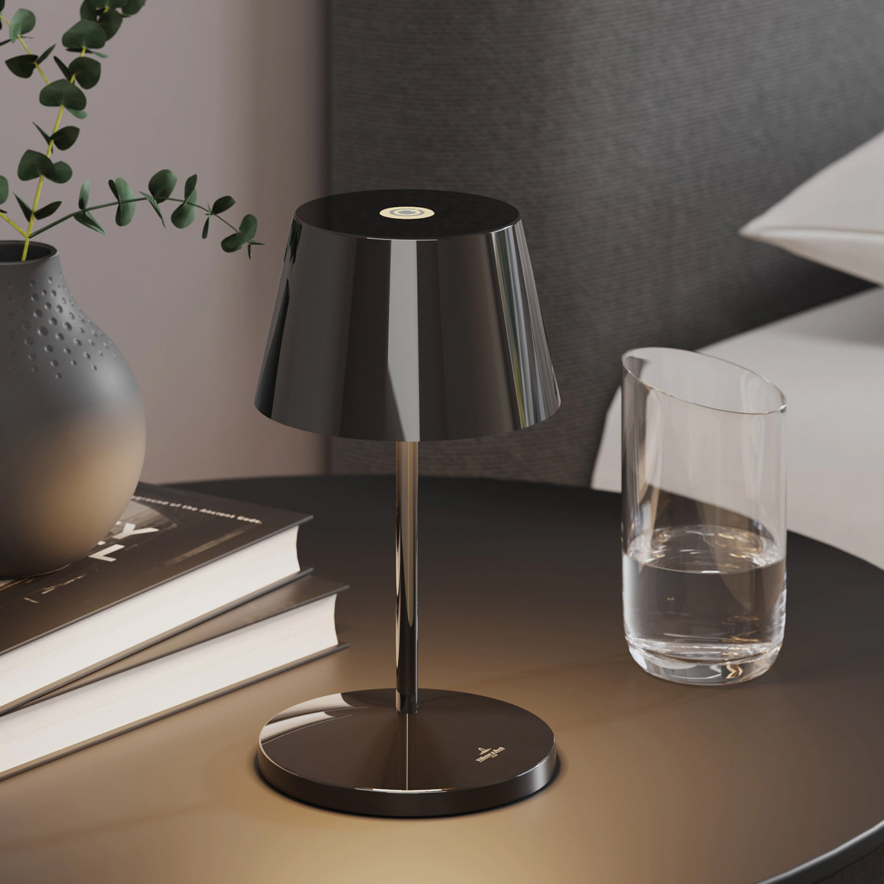 Table lamp LED 20 cm dimmable spacegrey, Lampe, Pflanze