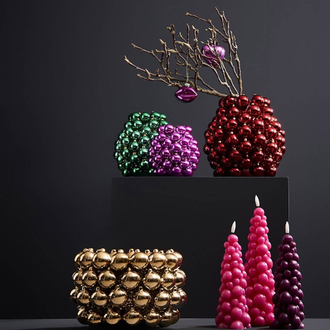 Vase 28 cm red, Kunst