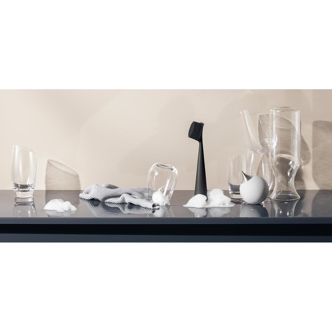 Soap dispenser 8 cm Elephant grey, Glas, Pinsel, Anrichte, Töpferei, Esstisch