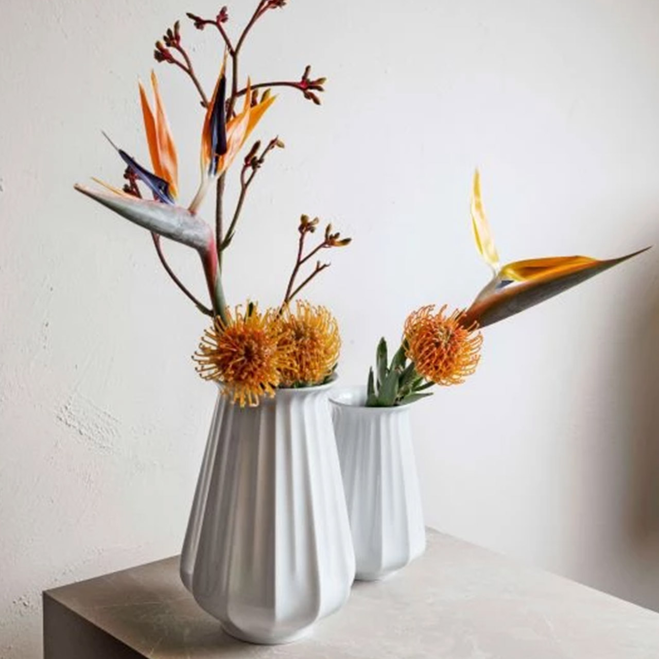 Lantern vase large 28.5 cm white, Blume, Blumen-Arrangement, Pflanze, Ikebana, Kunst