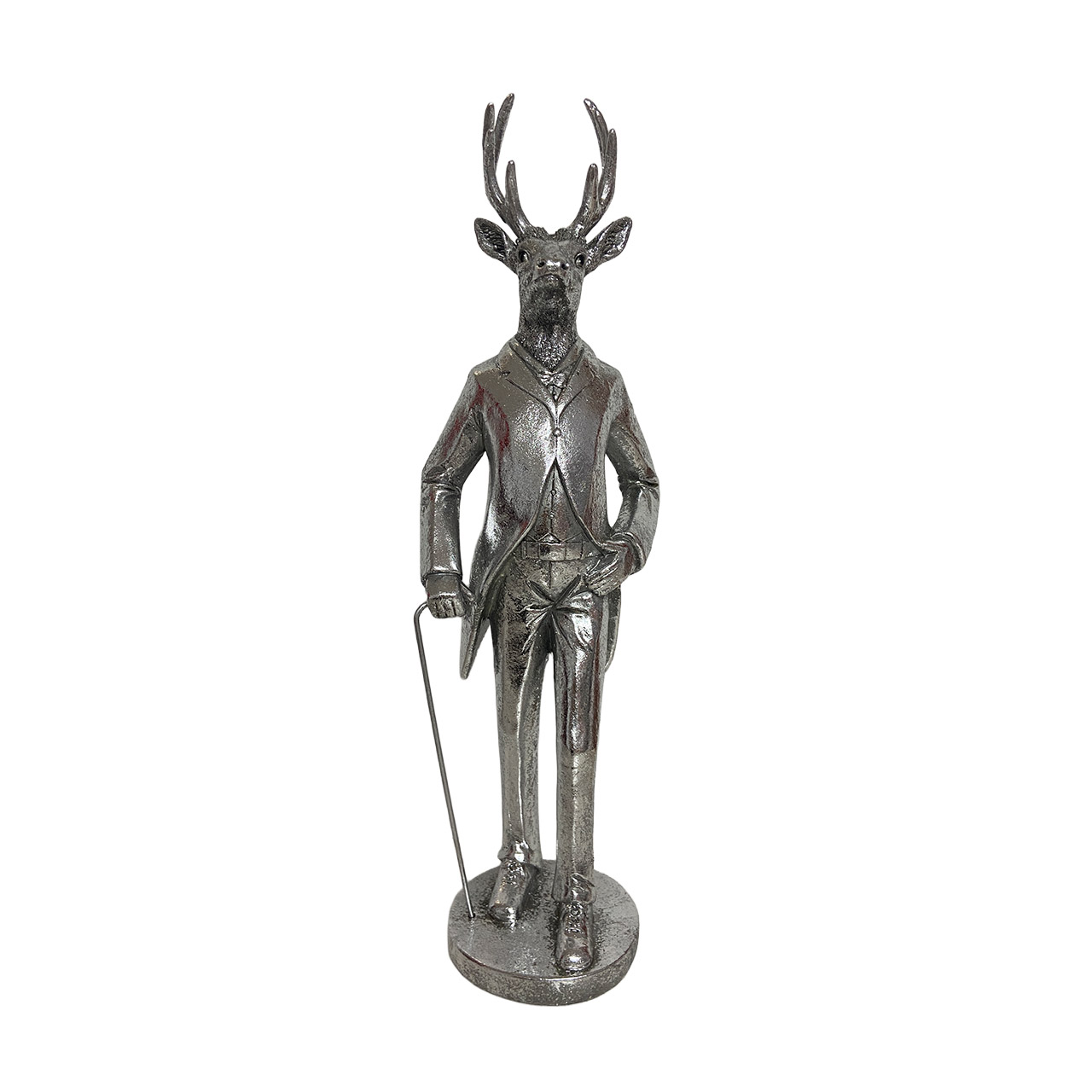 Cor Mulder, Figur Mr. Deer silber 44 cm, Bronze, Person, Figur