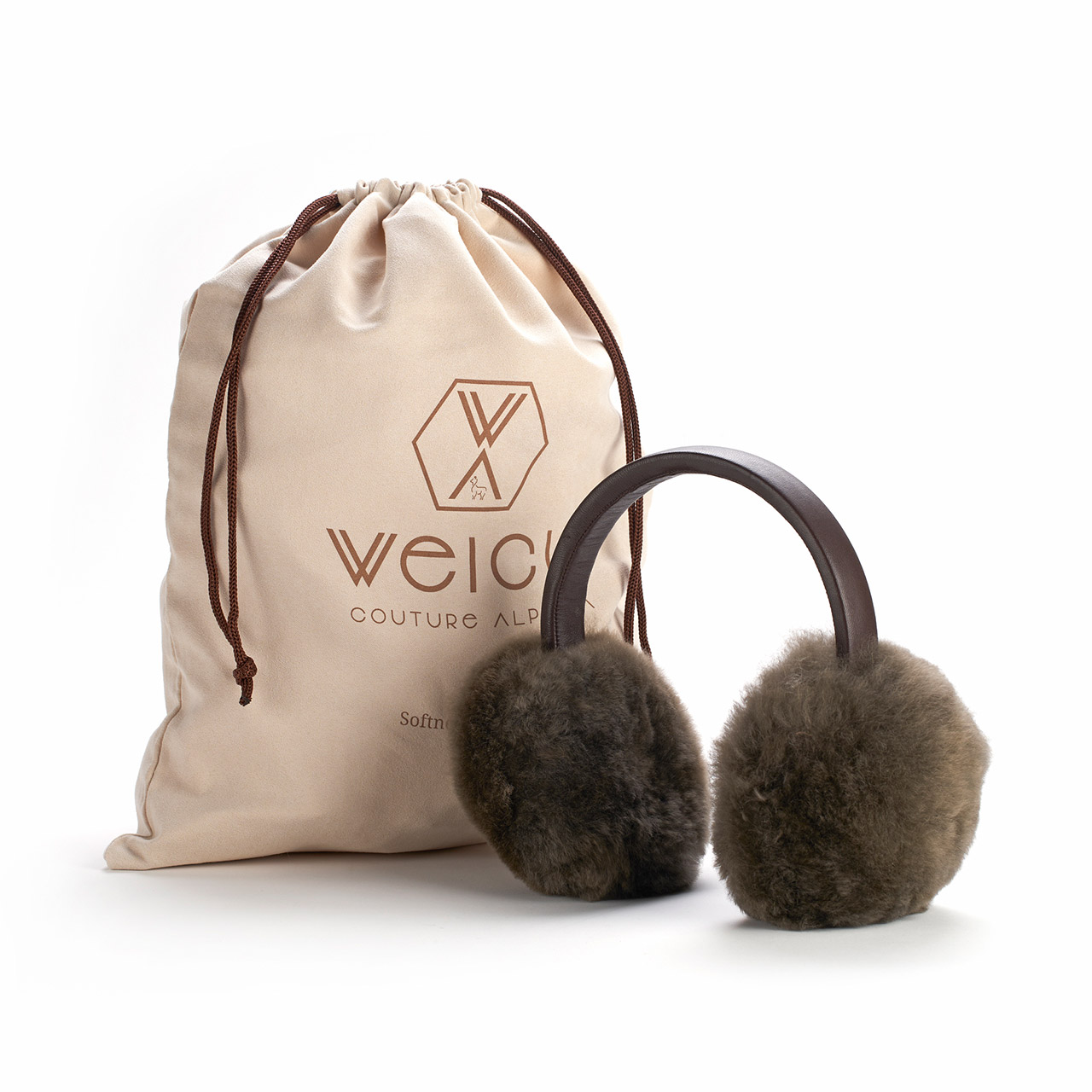Earmuffs Alpaca fur dark champagne, Tasche, Zubehör, Handtasche