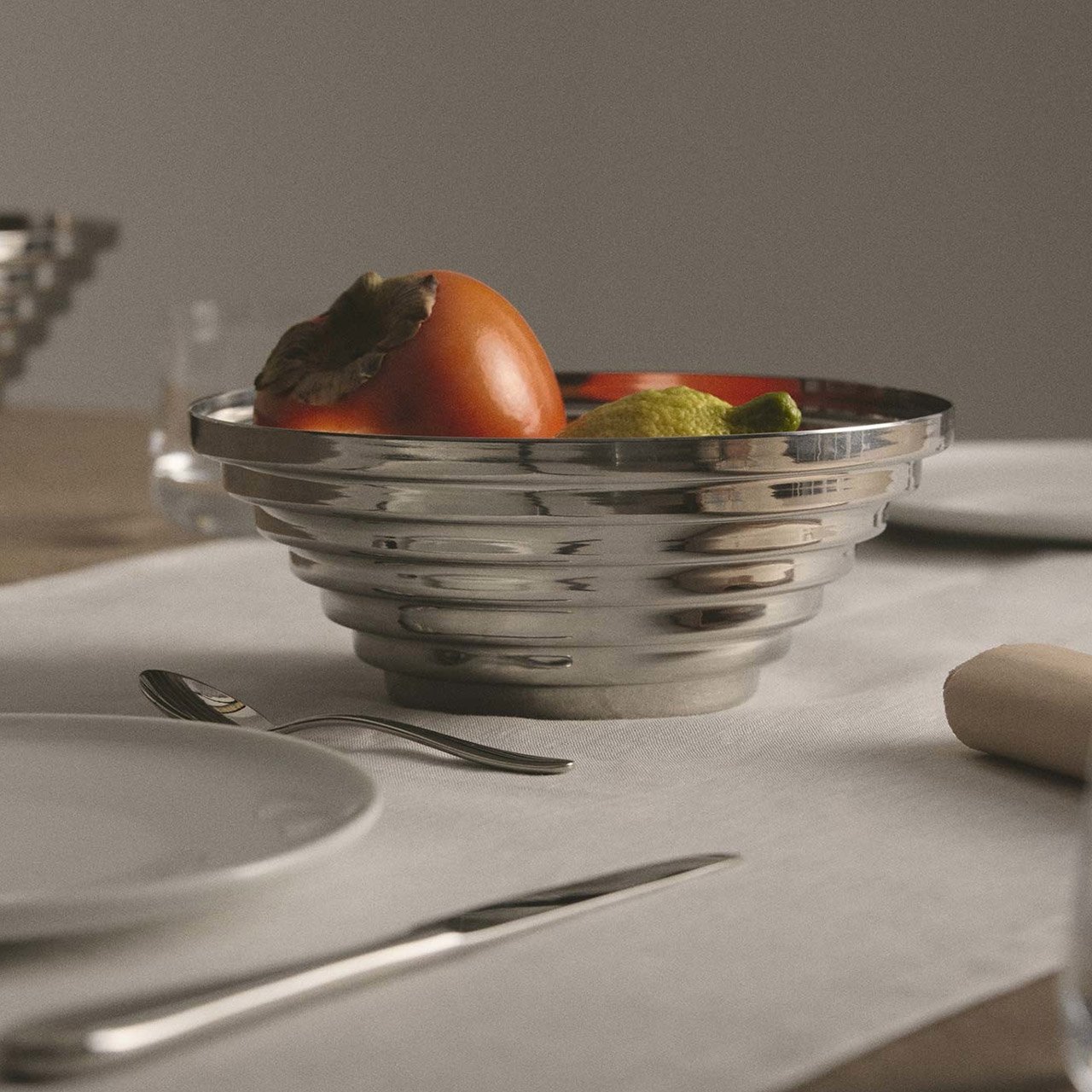 Bowl 25 cm stainless steel, Schale, Obst, Produzieren, Messer, Löffel