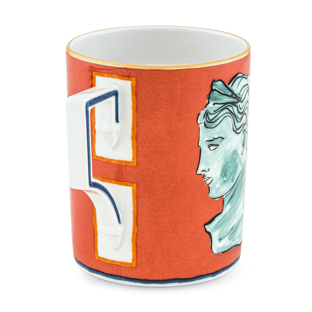 Mug 0.40 l red coral, Pokal, Gesicht, Kopf, Person