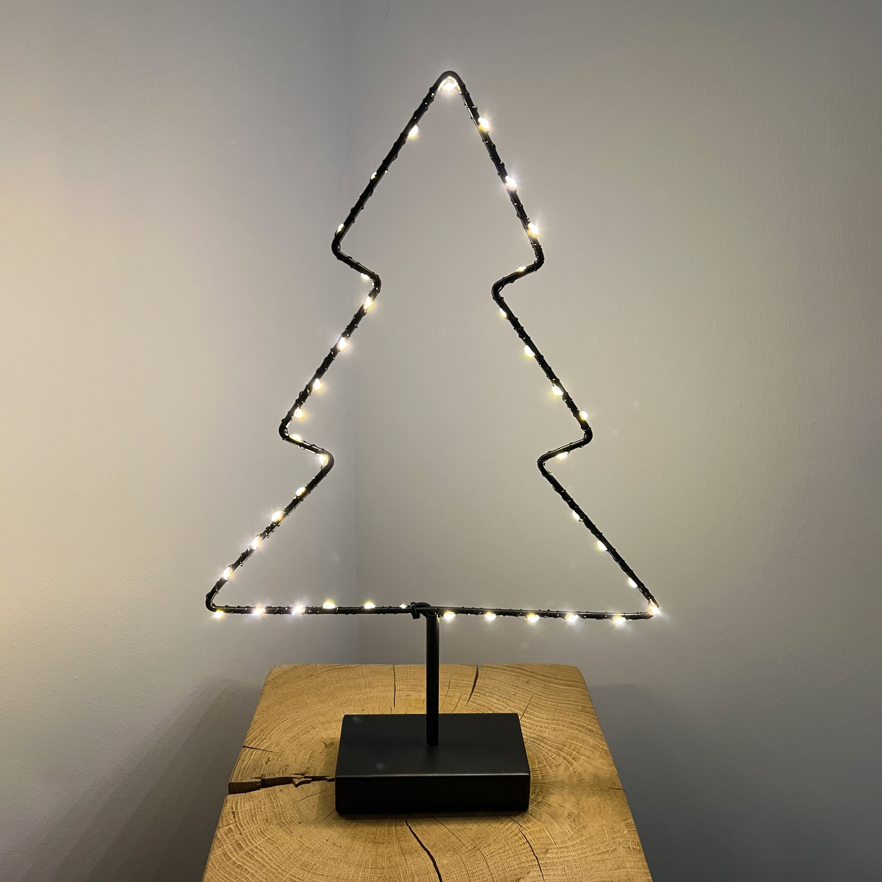 Decorative light Fir tree on base 40 cm black, Lampe