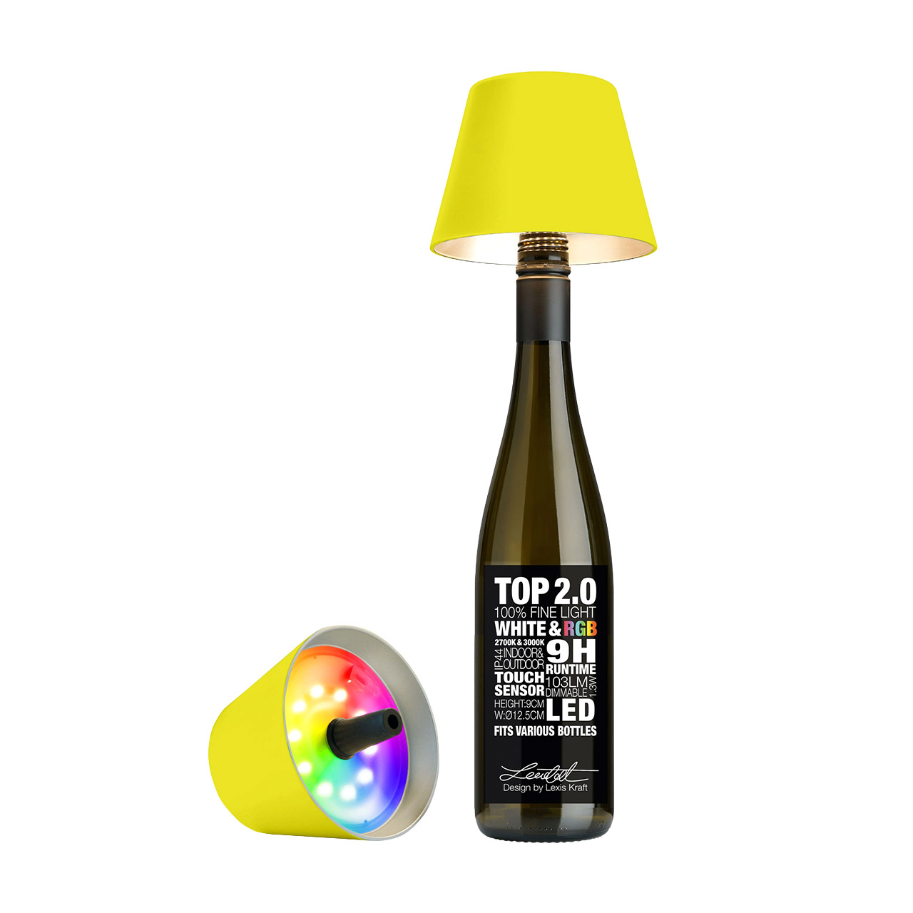 Bottle Light LED neon yellow, Lampe