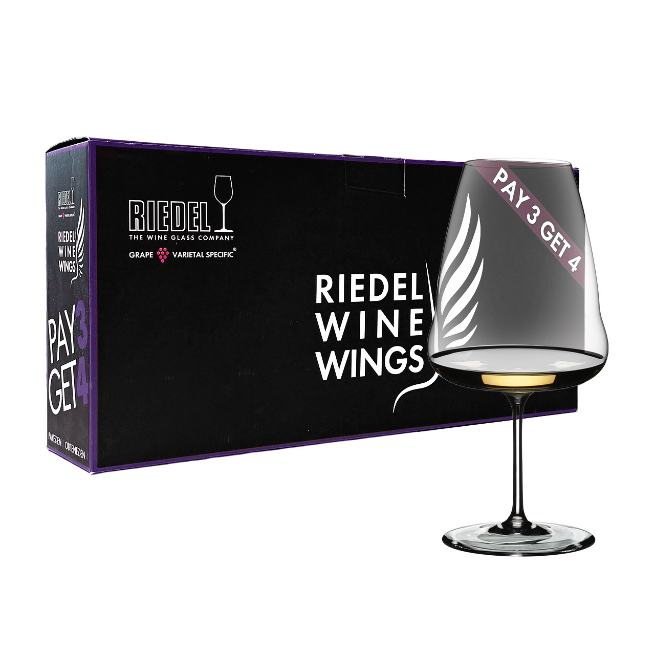 Cabernet Riesling Glass Set of 4 - Pay 3 Get 4, Glas, Schnaps, Wein, Weinglas, Rotwein