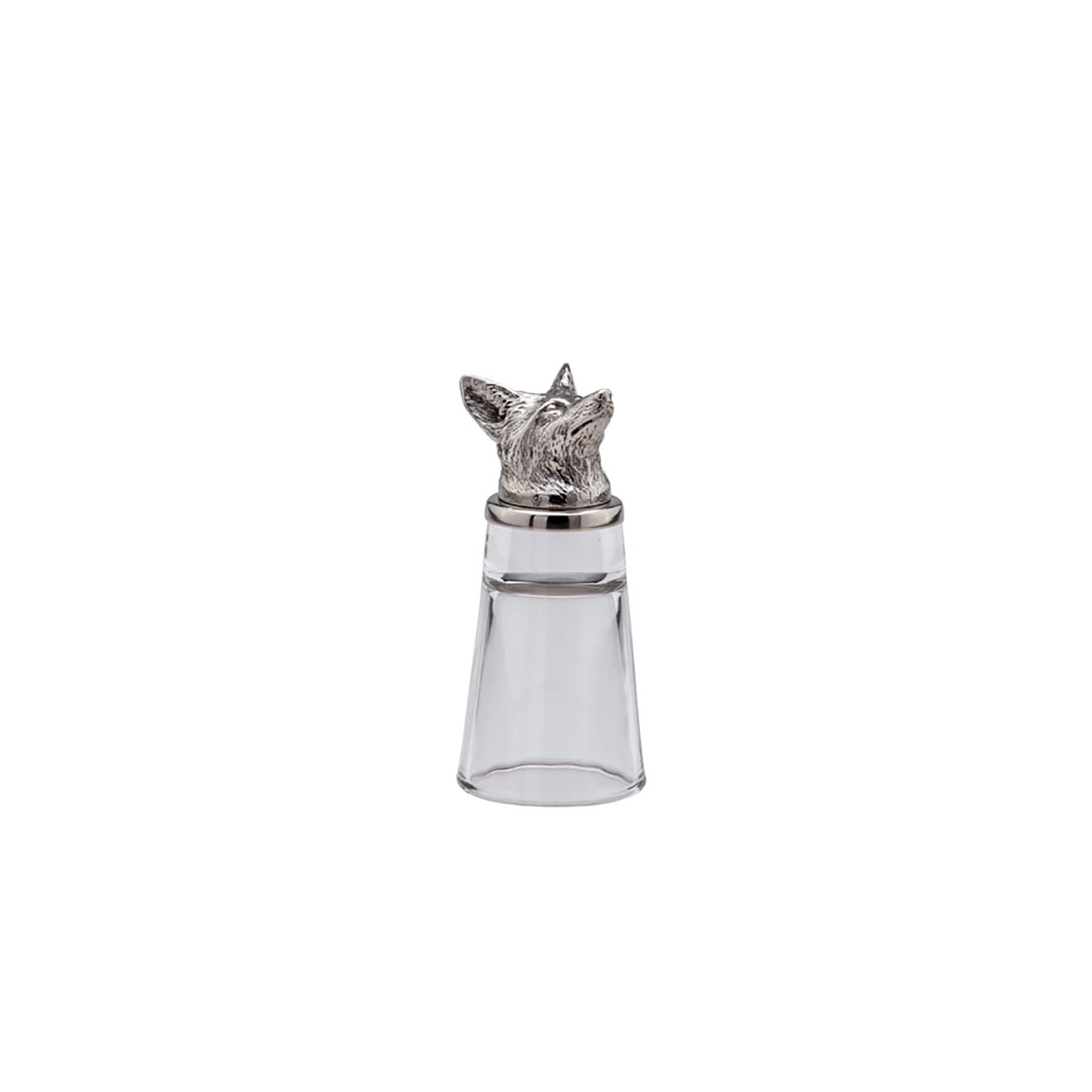 Shot glass Fox 4 cl glass/stainless steel, Flasche