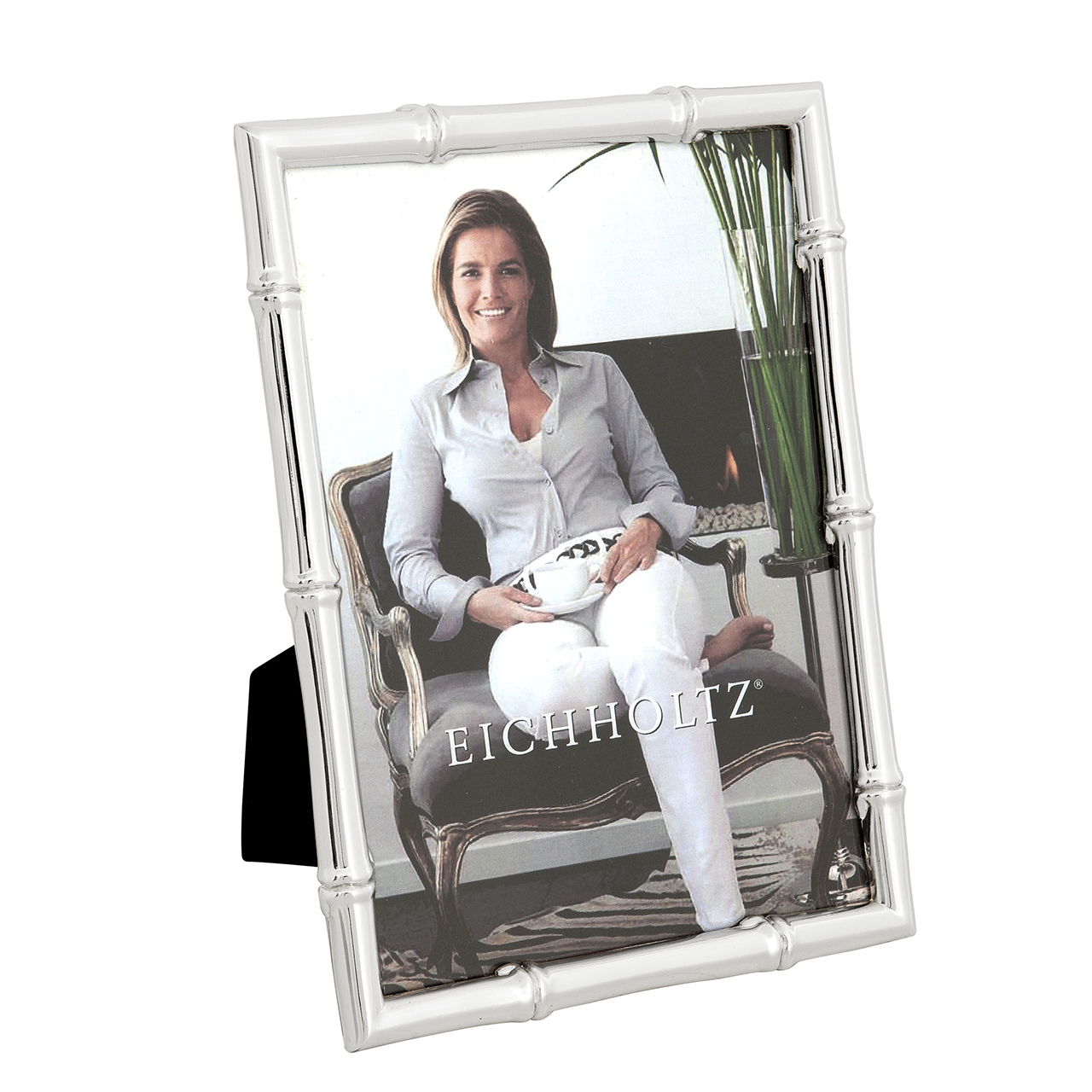 Picture Frame 14.5x19 cm silver plated, Person, Sitzend, Fotografieren, Erwachsener, Frau