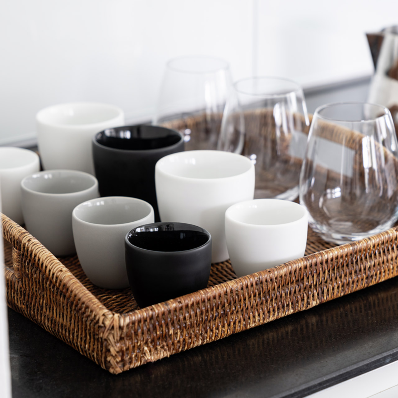 Double-walled espresso cup 0.08 l delicate black, Kunst, Porzellan, Töpferei, Tasse, Schüssel