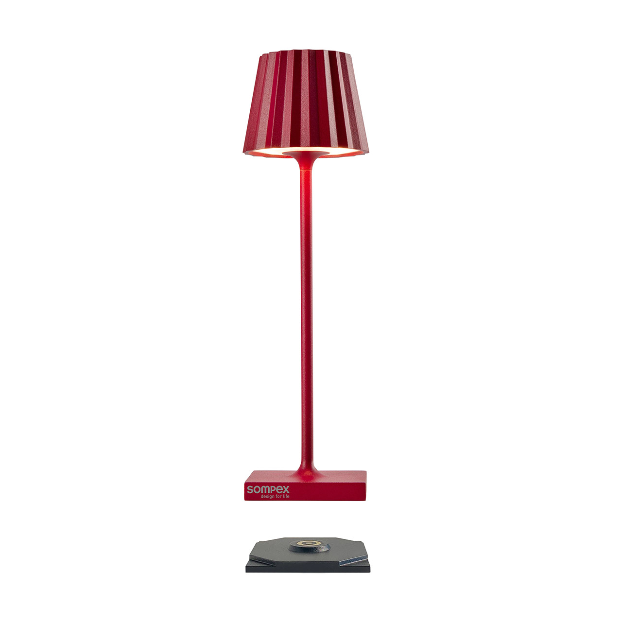 Table lamp LED 21 cm dimmable red, Lampe, Lampenschirm, Tischlampe