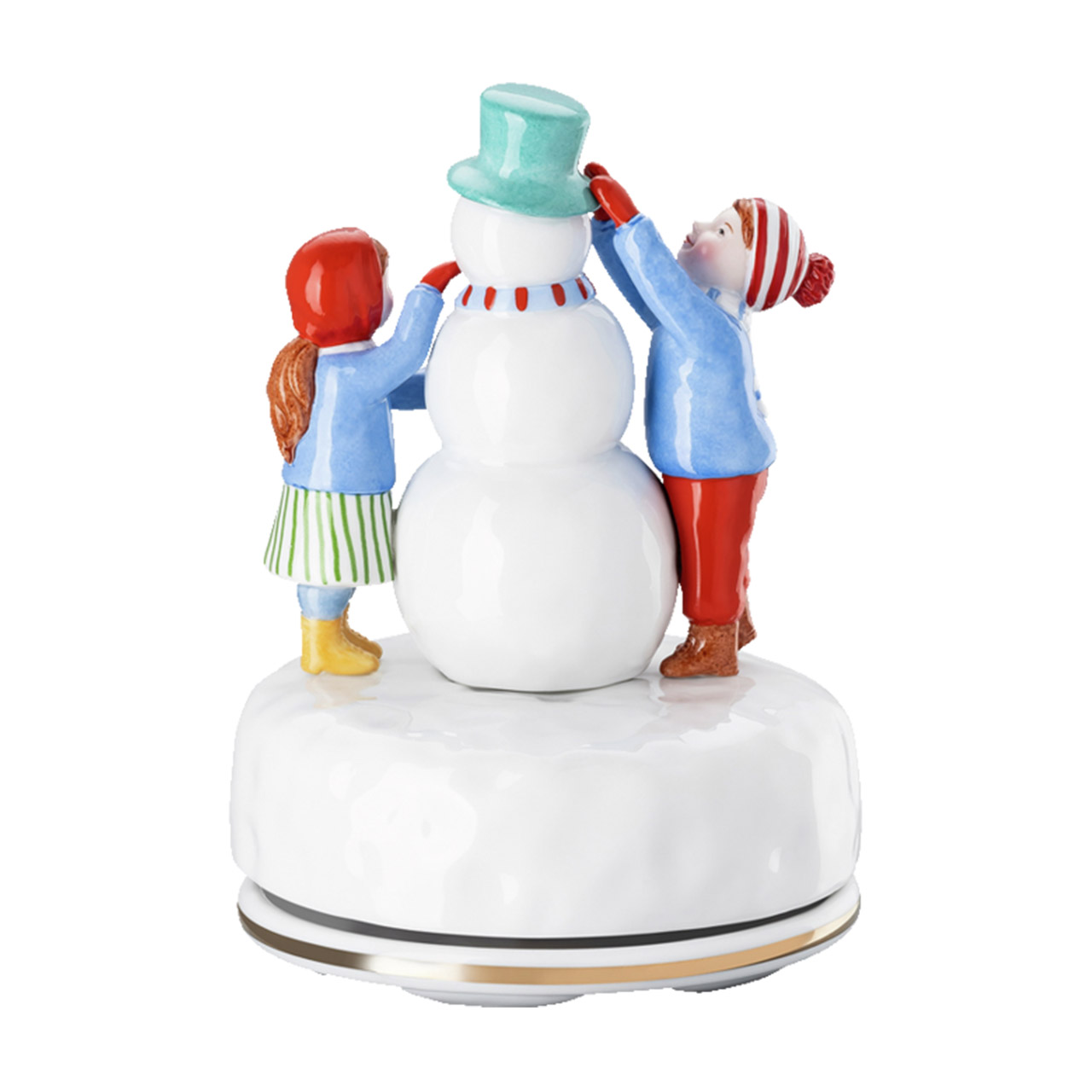 Musical box large "Oh, come, little children", Figur, Natur, Draußen, Schneemann, Winter