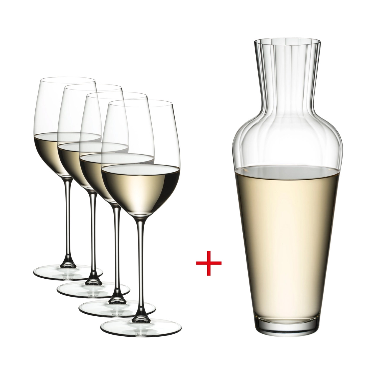 Riesling/Zinfandel glass value pack, 4 pieces + 1 Mosel decanter for free, Glas, Alkohol, Schnaps, Wein, Weinglas