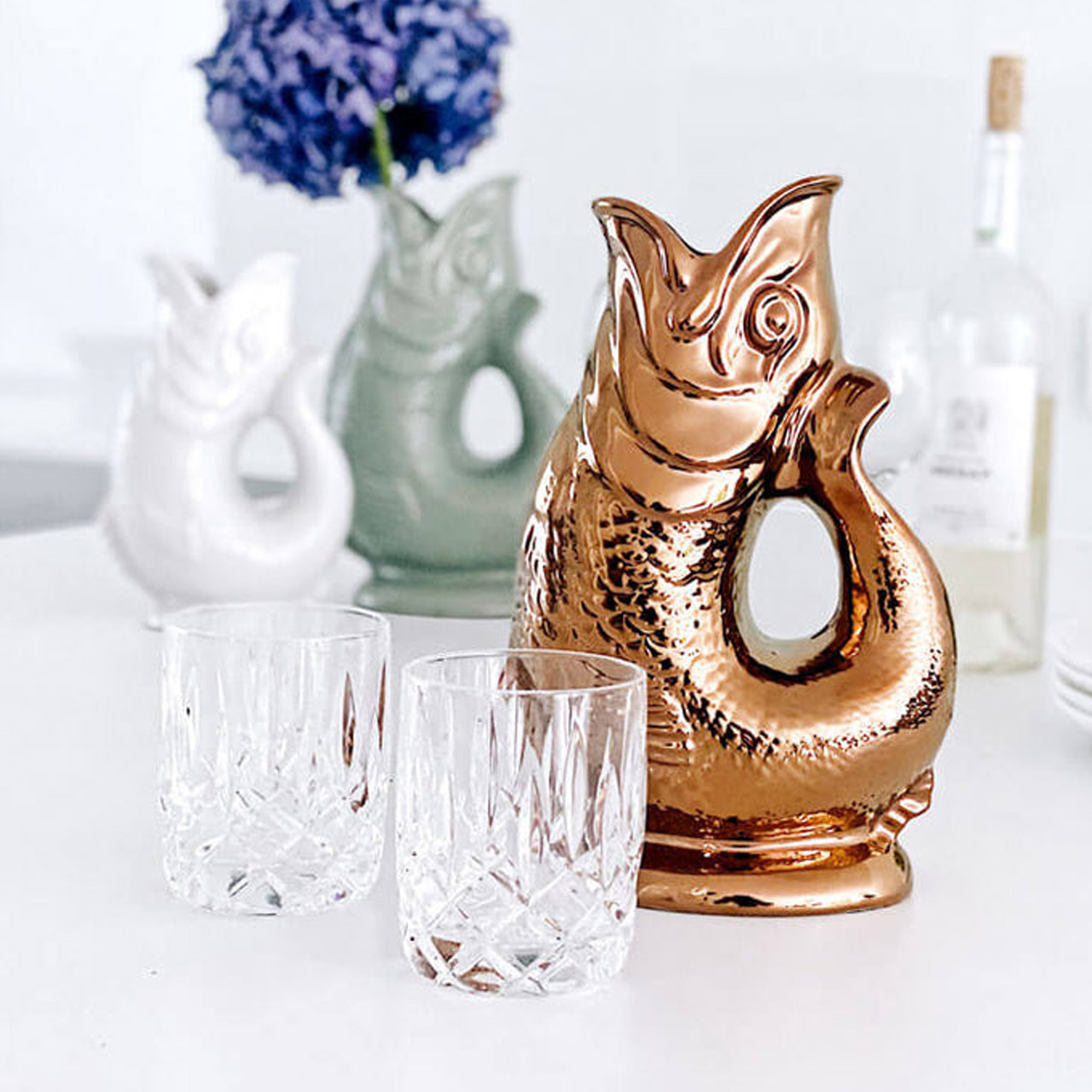 Carafe extra large 1.10 l copper "Special Edition", Glas, Töpferei, Krug, Vase, Parfüm