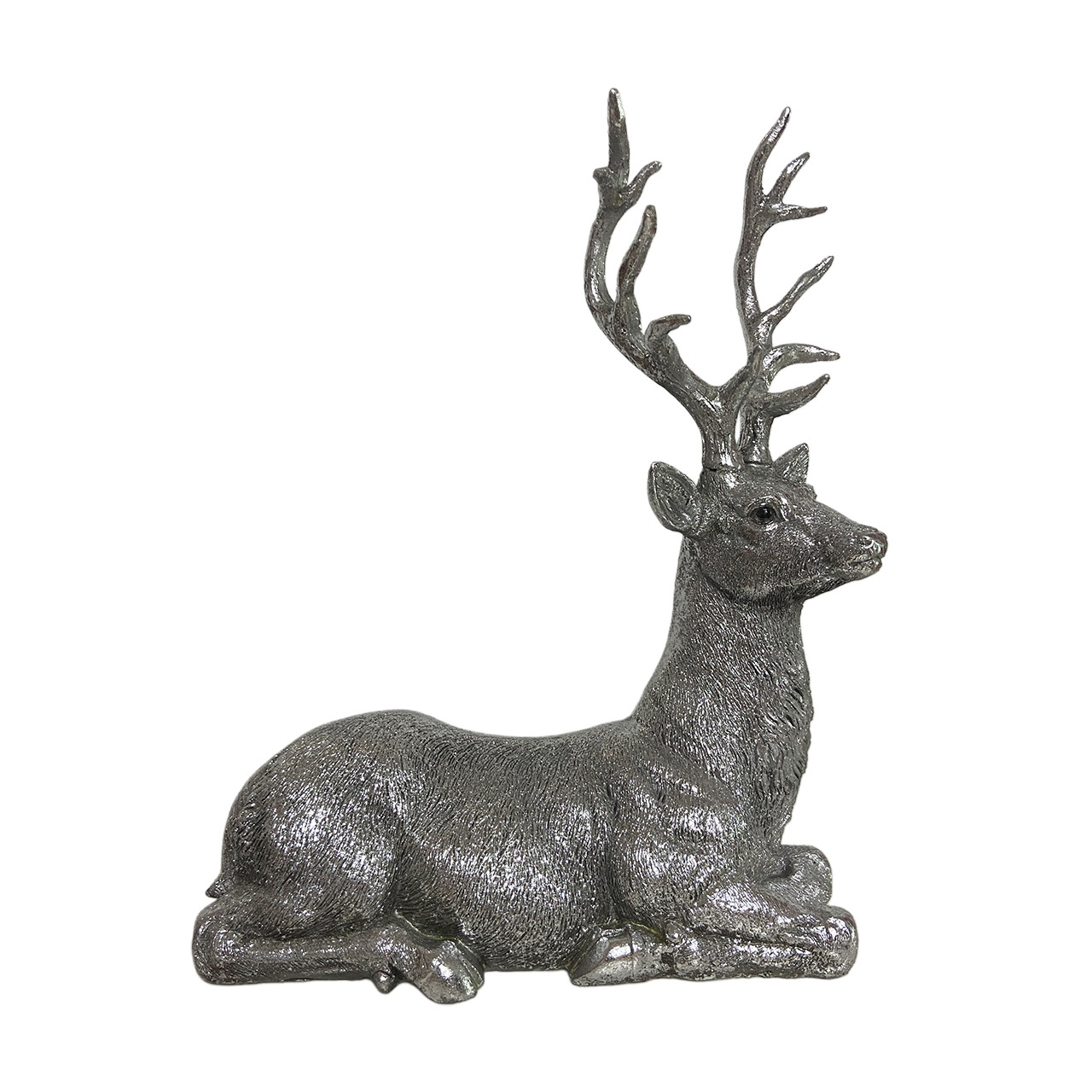 Deer lying down, 30 cm, silver, Hirsch, Säugetier, Tierwelt, Elch, Antilope