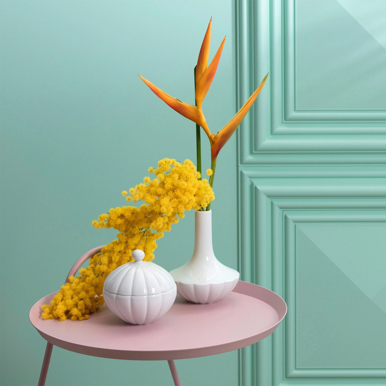 Vase & Box 2 pieces Landscape , Blume, Blumen-Arrangement, Pflanze, Ikebana, Krug