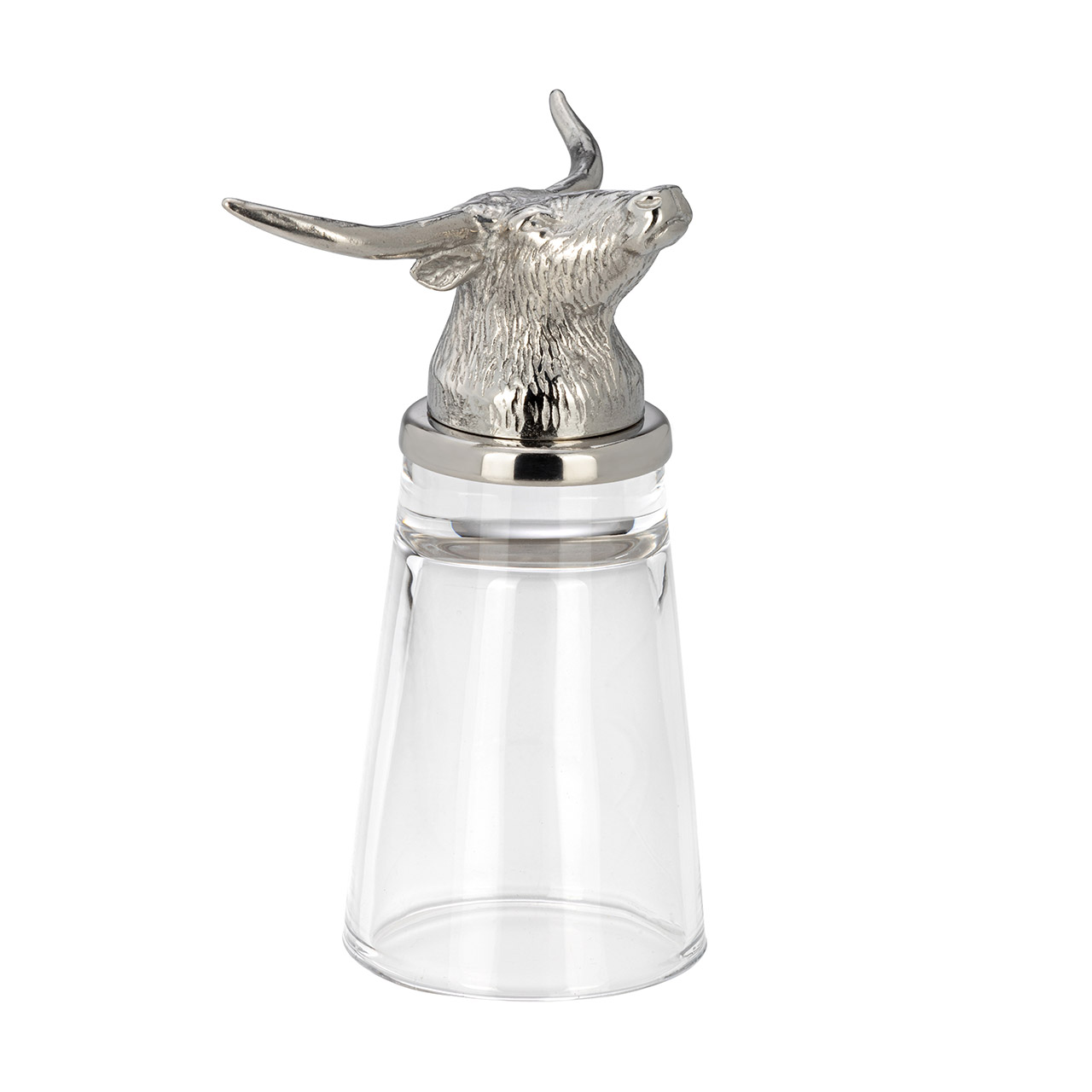 Shot glass Bull 4 cl glass/stainless steel, Krug