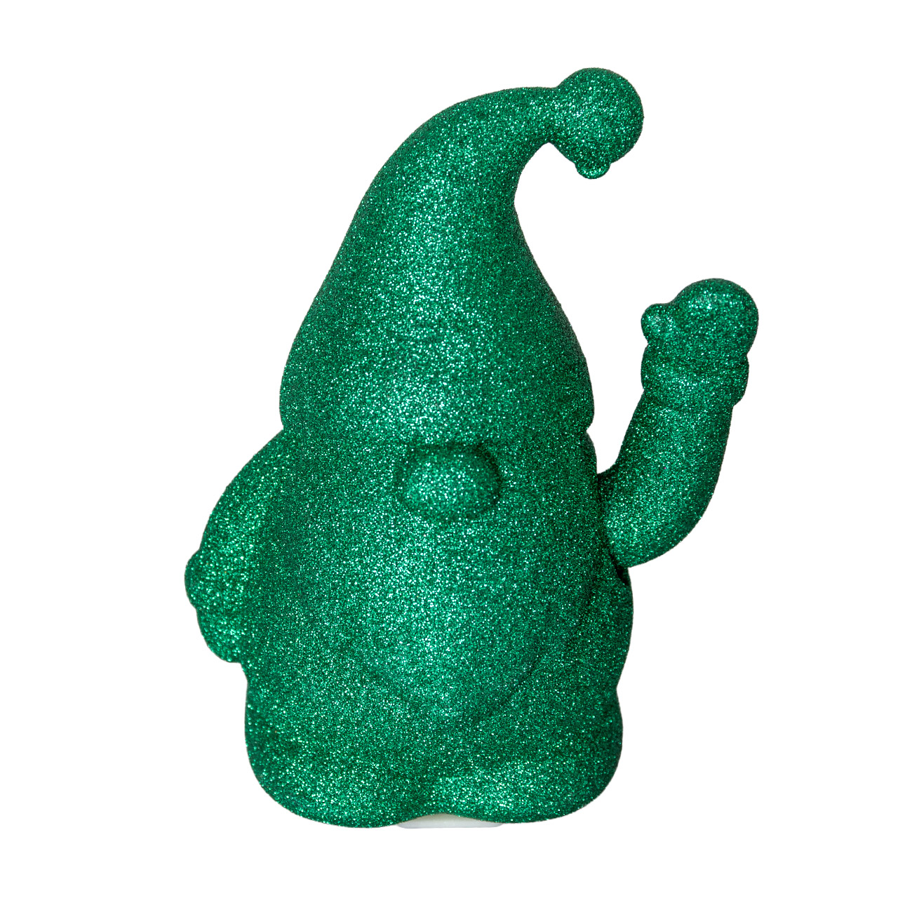 Waving gnome 16.5 cm green glitter, Plüsch, Spielzeug