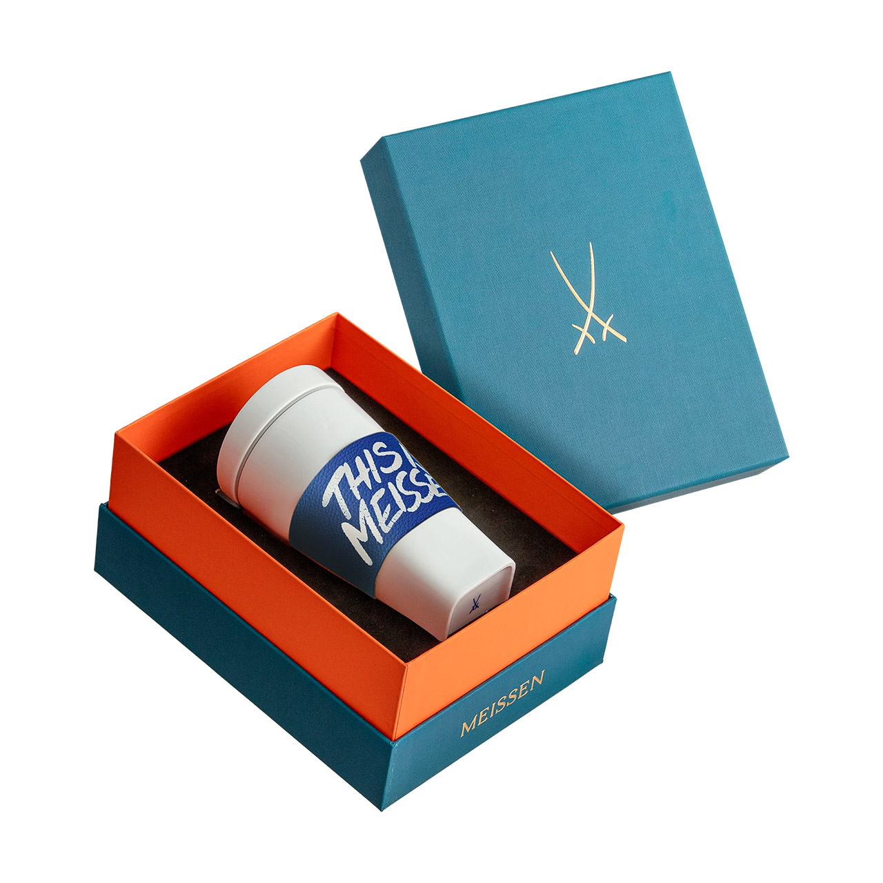 Coffee to go mug white with cuff 0.35 l, Flasche