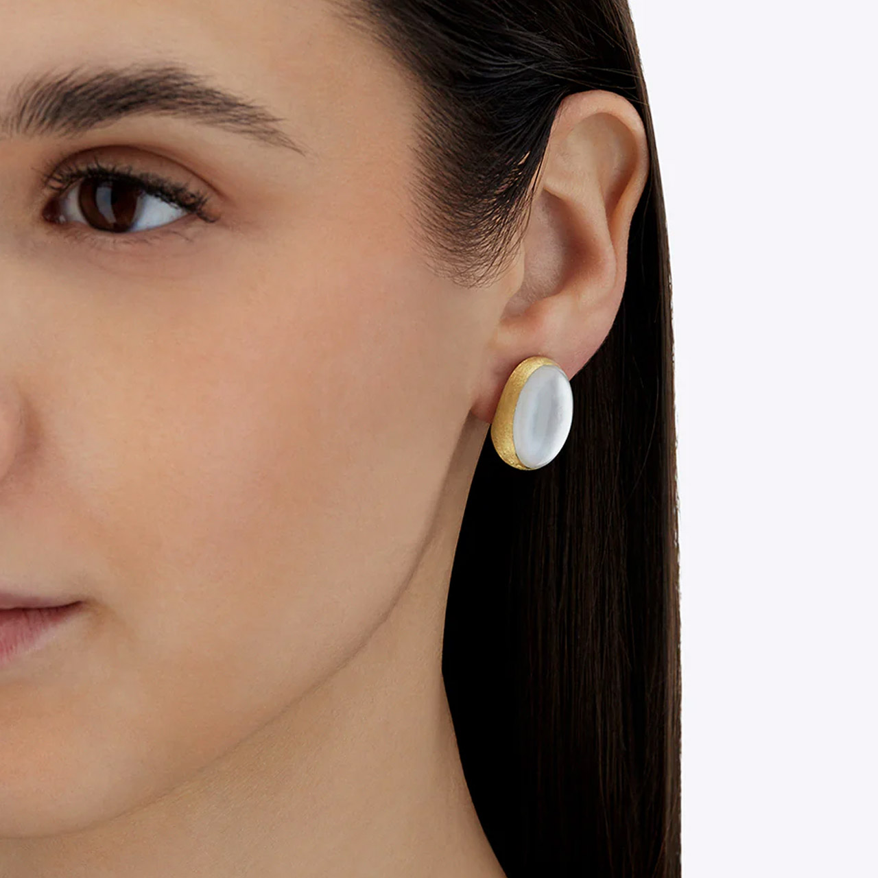 Earrings 750/- yellow gold diamonds, Zubehor, Ohrring, Schmuck, Person, Frau