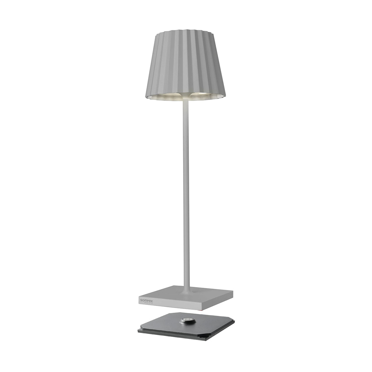 Table lamp LED 38 cm dimmable gray, Lampe, Tischlampe, Lampenschirm