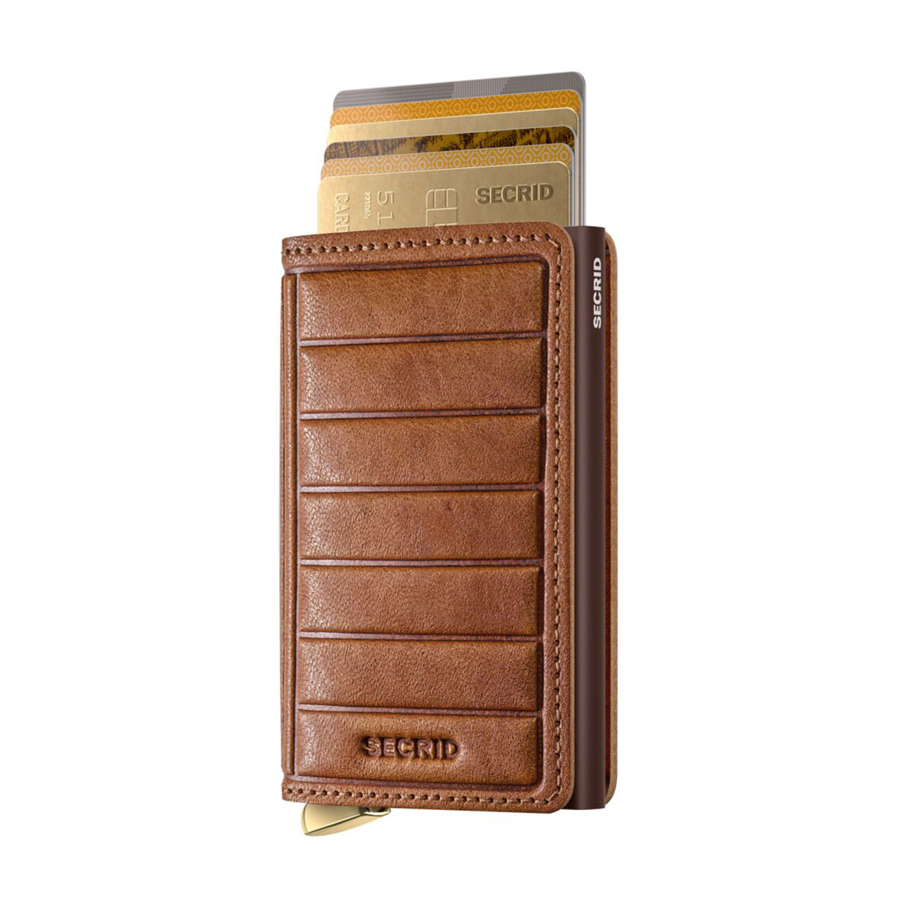 Slimwallet Emboss Lines cognac, Zubehor, Geldbörse